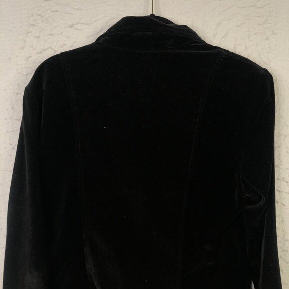 Necessary Objects Blazer Womens Large Black Velvet Double Breasted Made USA - Picture 7 of 13